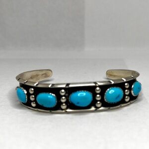 Turquoise bracelet with sterling silver